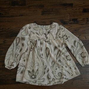 Lucky Brand floral peasant blouse size XS